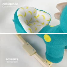 Mecedora De Peluche Montable Para Niños De Madera - Dinosaurio - Ver 5