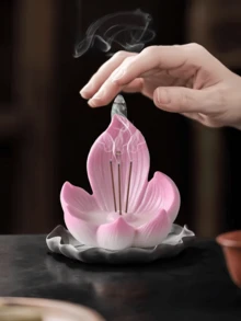 Haus Hana 阿拉伯居家裝飾：精緻手工蓮花造型香爐 - 完美適合燃燒傳統烏木與巴科爾香 - 母親節、婚禮慶典的理想禮物 - 為中東家庭增添奢華與寧靜氛圍 - 彩色 - 查看 6