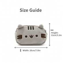 INS Plush Pencil, Cute Makeup Bag, Large Capacity, Portable, Plush Cat Stationery Storage Bag, Zipper Closure Pen Bag 1pcs - CAT - View 5