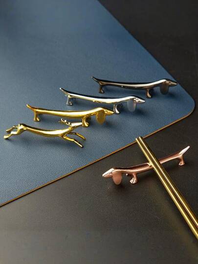1pc Stainless Steel Chopstick Holder, Dog Shaped Chopstick Rest, Tableware Accessory, Kitchen Decor
