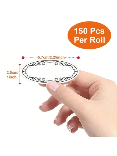 150 st/rulle hållbara avtagbara etikettklistermärken - lätta att skala av, inga rester, dekorativa etiketter, lämpliga för hemorganisering, alla hjärtans dag, Thanksgiving, bröllopsfest, födelsedag, vinterfest, nyårsdekoration och mer.