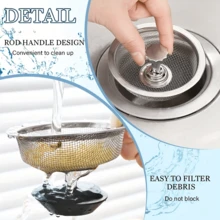 8.13cm & 5.33cm Stainless Steel Kitchen Sink Strainer, Anti-Clogging, Suitable For Bathroom, Vanity And Sink