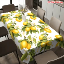 1/20pcs Lemon Floral Pattern Polyester Tablecloth, Woven, Spring Theme, Suitable For Outdoor Picnic, Camping, Wedding, Birthday, Restaurant Dining, Home Decor - Multicolor - View 14