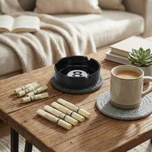 Creative Ceramic Ashtray, Billiard Ball 8 Ball Shaped Ashtray, Unique Personalized Home Office Ceramic Ashtray