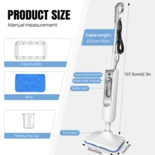 LIPETY 2-In-1 Vacuum Steam Mop, Electric Portable Cleaner With Spray Function, High-Temp Disinfection For Home Floors - UK Plug(220-240V) - View 12