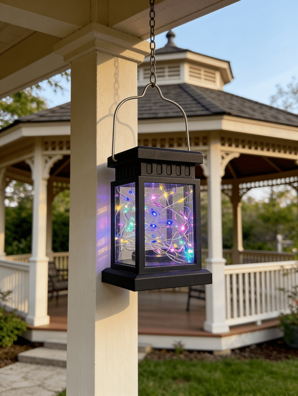 Solar LED Garden Lights, Vintage Square Courtyard Lights, Outdoor Solar Camping Atmosphere Lights