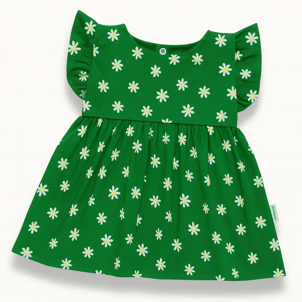 Comfortable And Lightweight Printed Summer Baby Dress - Green - View 1