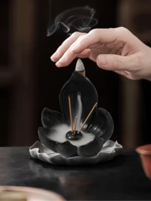 Lư hương hình hoa sen thủ công - Lý tưởng để đốt trầm hương và các loại hương truyền thống - Món quà hoàn hảo cho Ngày của Mẹ, đám cưới và lễ Eid Al-Adha - Mang đến nét sang trọng và thanh bình cho những ngôi nhà Trung Đông (Kích thước hơi nhỏ, vui lòng chọn lựa cẩn thận) - Nhiều màu - Xem 6