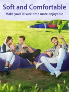 1Pc Beanless Bag Inflatable Chair, Air Sofa Outdoor Inflatable Lazy Sofa Chair No Filler, Inflatable Bean Bag Chairs, Foldable Recliner, Outdoor Sofa Bed, Couch Bean Bag Chair, - Perfect For Labor Day, Thanksgiving, Christmas, Father'S Day - 彩色 - 查看 8