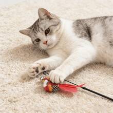 1 PC Red Cat Toys Interactive Toys Hanging Bird Pet Toy, Cat Teaser Toy, Interactive Catnip Toys For Indoor Cats Kitten Play Chase Exercise,Cat Toys,Cat Stuff. - 紅色 - 查看 3