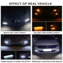 1 par de tiras de luz LED de 23 cm para iluminación LED secuencial en el chasis del automóvil, alternando colores amarillo y blanco. - 23,5 cm - Ver 7