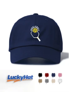 男女通用匹克球印花棒球帽，经典时尚，柔软吸汗带，尺寸可调节，轻便百搭，适合户外运动、日常佩戴、派对、度假、海滩等场合，是馈赠亲朋好友的理想之选。