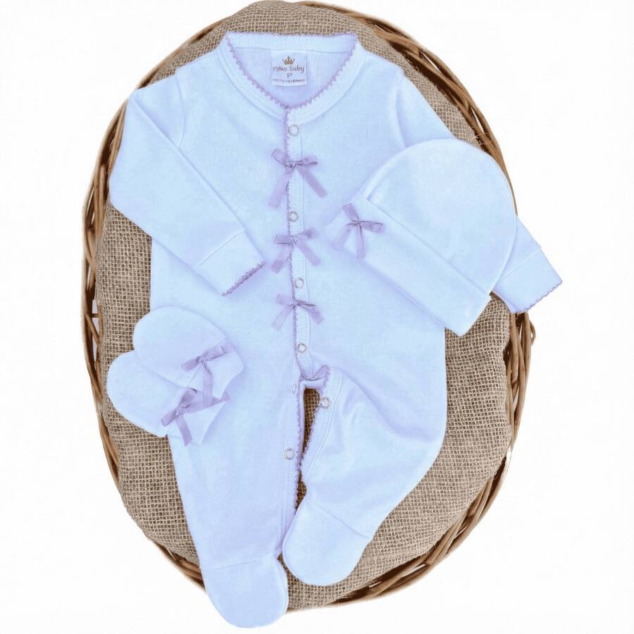 Nika Baby 3-Piece Maternity Kit In Cotton Suedine - Lilac Purple - View 1