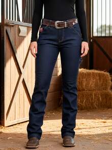 Women's Country Jeans Carpenter Cowboy Pants Os Boiadeiro - Màu xanh hải quân - Xem 1