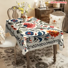 1/20片装桌布，鲜艳花卉图案，传统民俗风格，适用于野餐、露营、婚礼、生日、餐厅和自助餐，春季家居装饰 - 彩色 - 查看 11