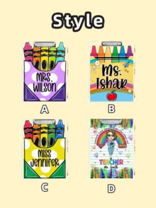 Quadro branco personalizado para professores (1-2 unidades), com nome do professor, material escolar e decoração de sala de aula para as festas de fim de ano, disponível em 3 tamanhos, presente ideal para professores iniciantes e veteranos, alunos e pais, especialmente indicado para o período de volta às aulas. - Multicolorido - Ver 7