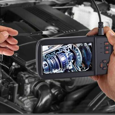 Borescope Camera Triple Lens Endoscope Camera With Light 4.5 Screen 1080P Inspection Camera With 10 LED Light IP67 Waterproof Drain Snake Camera For Auto Plumbing (16.5FT Cable 32GB Card)