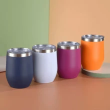 Oval Stainless Steel Thermal Cup With Leak-Proof Lid, 360ml - 粉色 - 查看 3