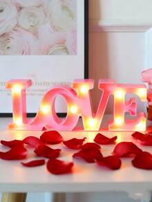 1pc LOVE Letter Shaped Home Decor Night Light, Indoor Bedroom Decor Heart-Shaped Night Lamp, Bedside Decor, Room Wall Decor Light, Suitable For Valentine's Day, Mother's Day Decor, Wedding Party Decor, Gift For Loved Ones - Yellow - View 8