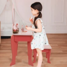 Tocador De Madera Para Niñas Juego De Maquillaje Vanity Set - Blanco - Ver 5