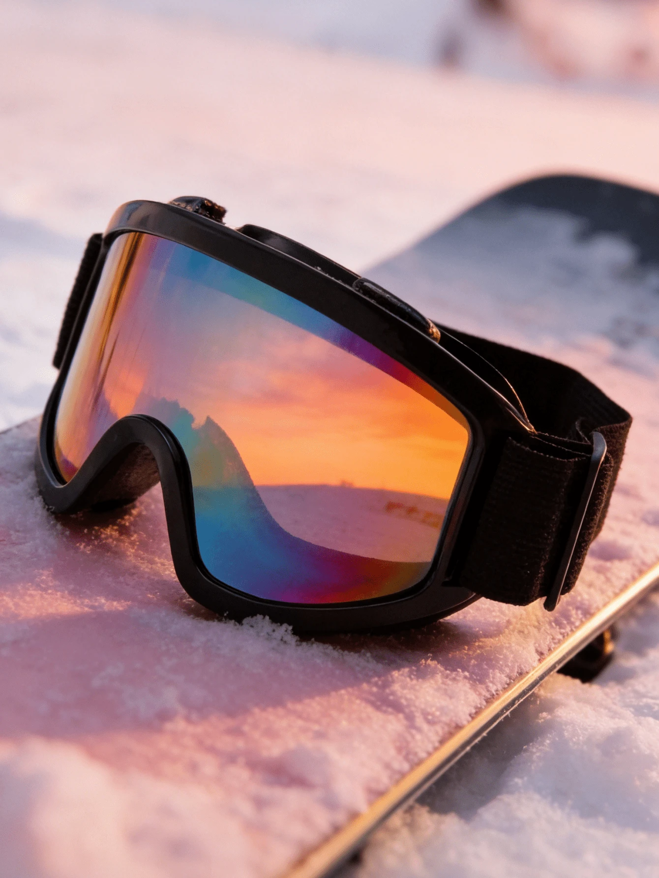 新款大号黑色镜框滑雪镜骑行山地防风男士护目镜防风防护滑雪眼镜，新年礼物 - 黑色 - 查看 1