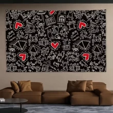 6 Funny Art Keiths Harings Tapestry Background Hanging Cloth Bedroom Room Decor Aesthetic Tapestry Wall Party - Main Image Color - View 1