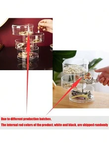 Caixa de Armazenamento de Joias Giratória de 3/4/5 Andares, Organizador de Joias Giratório de 360 Graus, Suporte de Exibição de Joias, Organizador de Vaidade, Organizador de Cosméticos - Caixa de Armazenamento de Joias Giratória, Caixa de Acessórios Giratória de 360 Graus, Caixa de Joias Giratória Transparente, Suporte de Exibição de Joias, Organizador de Mesa, Suporte de Exibição de Cosméticos para Armazenar Pequenas Joias, Adequado para Colares, Brincos, Pulseiras e Faixas de Cabeça