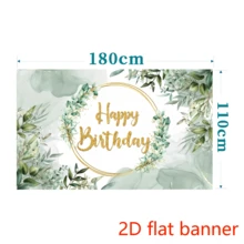 2D Plane1pc Happy Birthday Backdrop, Vinyl Greenery & Succulent Eucalyptus Leaves, Universal Seasonal Decor For Indoor & Outdoor, No Electricity Needed - 1 - View 6