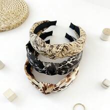 女士扭结发箍 - 异域风情蛇纹宽发箍，柔软弹力面料发饰，时尚扭结蛇纹设计发箍，舒适防滑，性感少女头饰，适合日常佩戴和派对，发带，发箍 - 彩色 - 查看 1