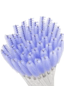 200/100/50/10件套睫毛刷、睫毛膏刷、一次性软毛眉刷、睫毛嫁接刷、眉刷、蓖麻油刷（薰衣草紫），赠品 - 淡紫色 - 查看 3
