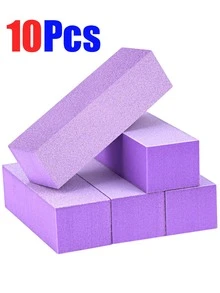 2pcs/5pcs/10pcs/20pcs Nail Buffer Block, Medium/Fine Grit 100/180 Finishing Buffers For Acrylic Nails Gel Polish Nails, 3 Way Professional Pedicure Manicure Buffer Kits - Purple - View 12