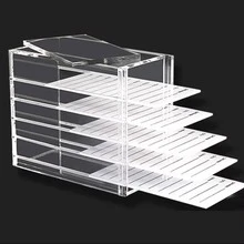 5 Layers Acrylic Grafting Eyelash Storage Box With Camellia Shape For Single Planting, Desktop Flower Storage Box - Clear - View 9