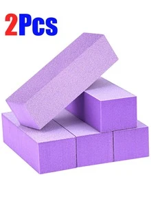 2pcs/5pcs/10pcs/20pcs Nail Buffer Block, Medium/Fine Grit 100/180 Finishing Buffers For Acrylic Nails Gel Polish Nails, 3 Way Professional Pedicure Manicure Buffer Kits - Purple - View 10