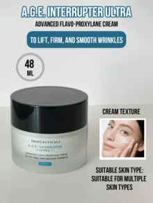 SkinCeuticals A.G.E. Interrupter Ultra Advanced Flavo-Proxylane Cream, 48ml Full-Size/15ml Travel Size/3ml Sample Mini, Anti-Aging Cream To Lift & Firm Skin, Smooth & Fade Fine Lines/Wrinkles, Tighten Facial Contours, Boost Collagen & Strengthen Barrier, Cream Texture For Multiple Skin Types, Ideal For Daily/Office/Travel, Premium Anti-Wrinkle Firming Skincare Gift - AGE Face Cream - View 2