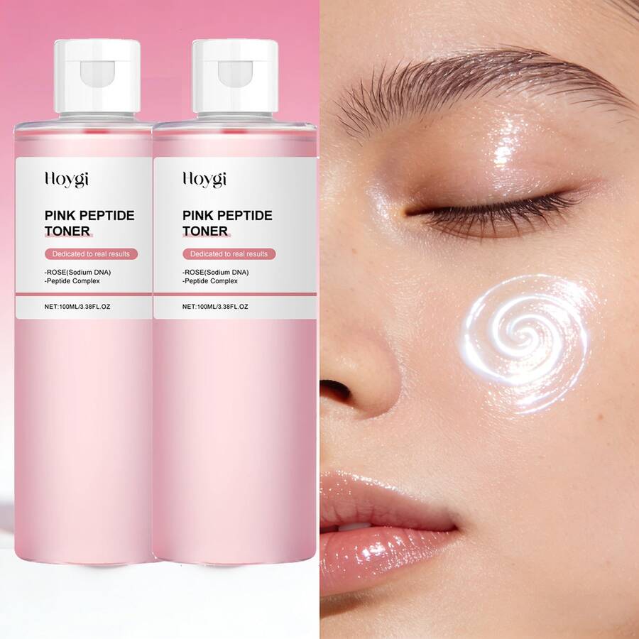 Hoygi Rose Double-Layer Textured Pore-Tightening & Essence Toner 100ml – A Hydrating, Soothing And Moisturizing Facial Care Liquid For Deep Nourishing And Brightening. Provides Glowing, Non-Irritating Skincare Suitable For All Skin Types, Ideal For Wet Compress, Pre-Makeup Use At Home Or Travel. - Hồng - Xem 1
