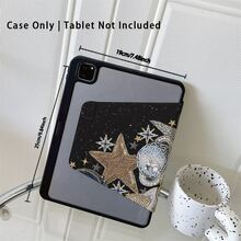 1 件装星空图案保护套 - 专为追求奢华未来主义风格和炫目设计的爱好者打造，带笔槽的保护套兼容 iPad 10.9/10.2/Air 第五代/Pro 11/10代/9.7/Air 2/iPad（第七代）/iPad（第八代）/iPad Air 4/5/iPad Pro 11/iPad 第十代 10.9 英寸 2022 款智能保护套 - 黑色 - 查看 7