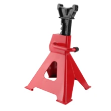 2 juegos de soportes elevadores de 2 ton (4409 lb) para autos. Ligeros y estables, base piramidal ancha. Acero forjado resistente, aptos para coches, SUV y camiones. Ajustables 10.5"-16.5", palanca ratchet rápida. Silla grande mejora se guridad. Incluye 2 bases y 2 barras. Ideales para cambio de ruedas o reparaciones. - rojo - Ver 3