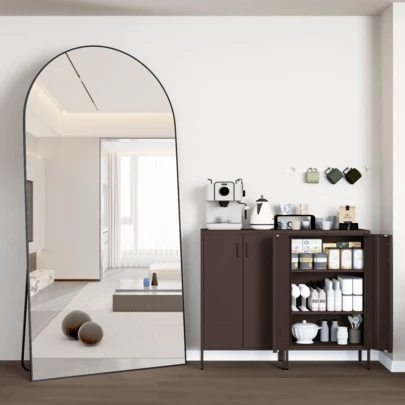 CASSILANDO Full Length Mirror 162cm*53cm, Arch Floor Mirrors With Stand Full Body Arched Mirror Gold Standing Hanging Or Leaning Against Wall For Bedroom Entry