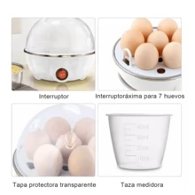 Mini vaporizador de huevos multifuncional para el hogar Caldera de huevos de apagado automático Lata de natillas al vapor bollos calientes de leche caliente - Blanco - Ver 1