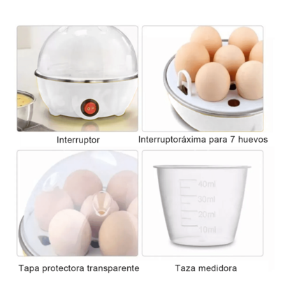Mini vaporizador de huevos multifuncional para el hogar Caldera de huevos de apagado automático Lata de natillas al vapor bollos calientes de leche caliente