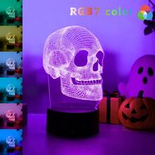 3D Skull LED Night Light - USB Powered, Suitable For Bedroom, Study, Gaming Party Decor, Gift - 夜燈 - 查看 12