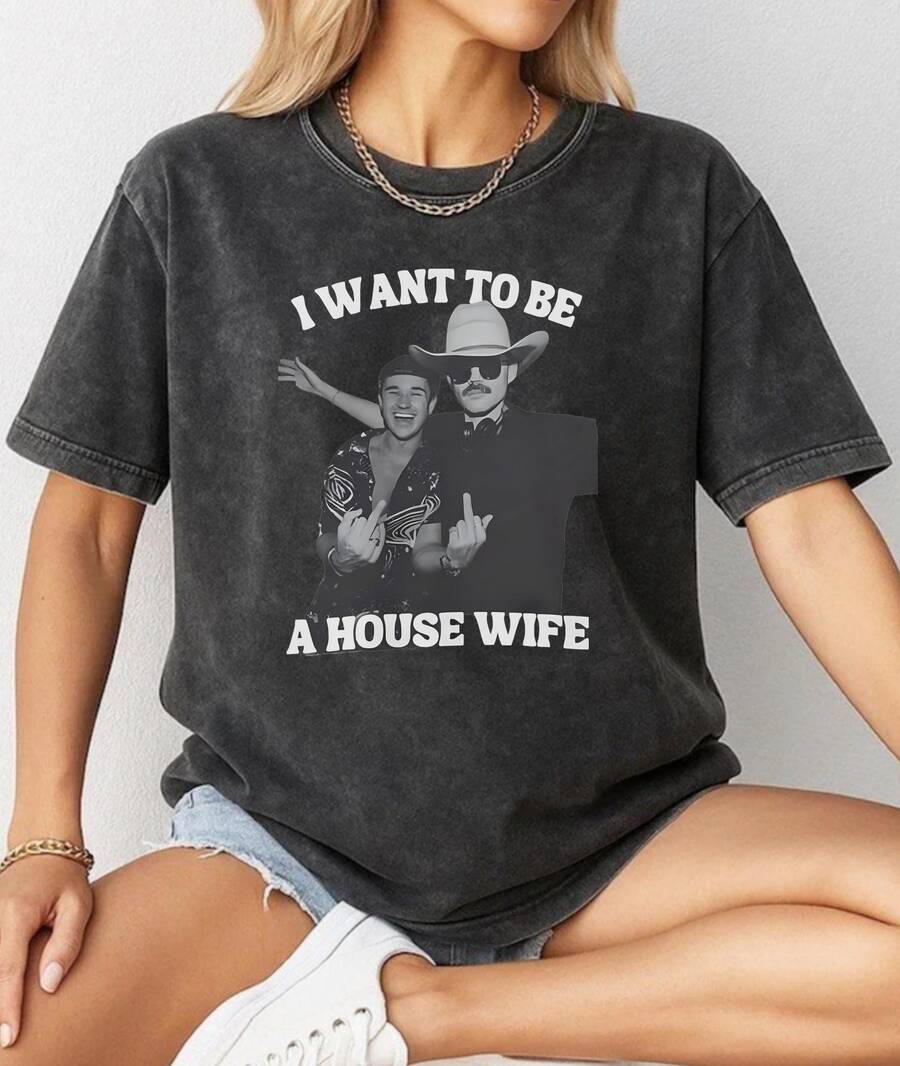 House Wife Dom Dolla John Summit Tee _ DJ Music Lover Shirt _ Electronic Dance Music Apparel House Washed T Shirt - 黑色 - 查看 1