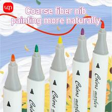 WUQIANNIAN 1 Set de 12/24/36/48/60 Marcadores de Doble Punta WQN, Marcadores Acrílicos y Plumas de Acuarela, Coloración Uniforme, Resistentes a la Decoloración, Inodoros, Adecuados para Diversos Escenarios de Garabateo y Dibujo, Temporada de Regreso a Clases - Multicolor - Ver 3