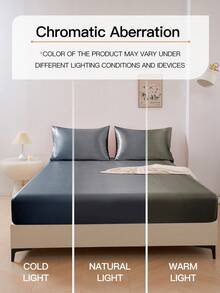 1pair Premium Silky Satin Envelope Pillowcases Set, 2 PCS/Pair Pillowcases, Soft Breatheable Wrink-Free Better For Hair Skin Sleep, Pillow Covers Without Filling, Machine Washable, Oeko-Tex Certified, Dark Grey - Dark Grey - View 8