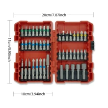 45-Piece S2 Steel Screwdriver Bits Set, Multi-Specification Fastening Tool Accessories Hex, Torx, Cross-Head, Slotted, Square Bits, Replacement Screwdriver Head Set With Color Label, Home DIY Tools, Valentine's Day Gift For Boyfriend - 紅色 - 查看 2