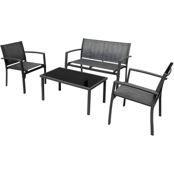 Conthey Conjunto Terraço Relax 4 Peças Estrutura Aço Área Externa