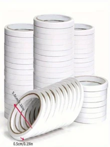 5卷（约5毫米宽，250厘米长）双面胶带，强力粘性胶带 - 透明胶带条，适用于艺术、工艺、卡片制作、剪贴簿 - 不防水，对木材友好（小号双面胶带）