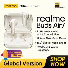 Realme Buds Air 7，蓝牙耳机/入耳式耳机，52 小时待机，12.4mm 深低音驱动单元，52dB 智能主动降噪，长达 52 小时播放时间，Hi-Res Audio 认证，LHDC 5.0 高清音频编解码器 - 白金 - 查看 2