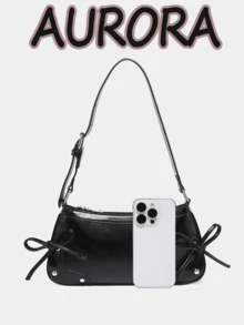 Elegant Bow - Decorated Underarm Shoulder Bag For Women, Chic & Versatile Style With Delicate Design, Cute And Practical Shoulder Bag Featuring Smooth Texture, Suitable For Daily Outings, Work Commutes And Casual Gatherings, Ideal As Valentine's Day, Thanksgiving, Halloween & Christmas Gift For Friends And Loved Ones - 彩色 - 查看 8