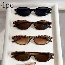 3/4/5pcs Set Women Leopard Print Oval Plastic Frame Classic Chic Eyeglasses, Suitable For Tropical Beach, Singles Party, Outdoor Travel And Other Occasions - Multicolor - View 10